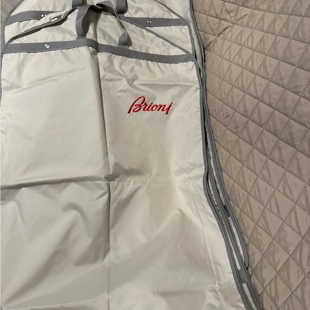 Brioni Cream and Gray Garment Bag